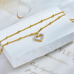 Elegant Multilayer Heart Anklet