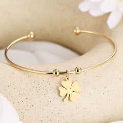 Four-Leaf Clover Bracelet with Pendant