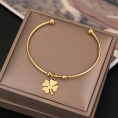 Four-Leaf Clover Bracelet with Pendant