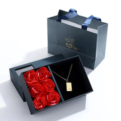 Love Letter Envelope Necklace Rose Gift Box