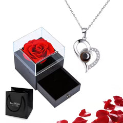 Projection Necklace Set with Rose Gift Box