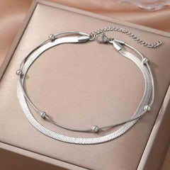 Stylish Double Layer Anklet